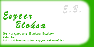 eszter bloksa business card